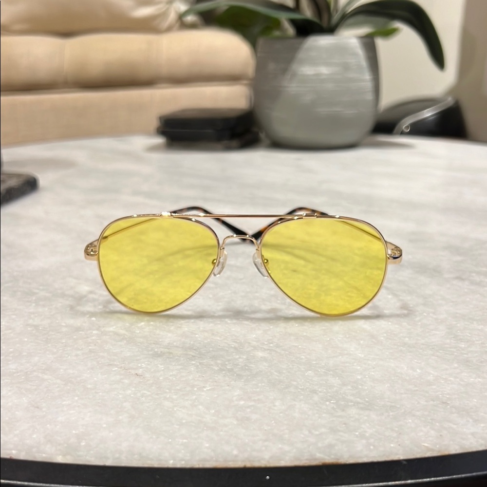 Yellow Aviator Sunglasses